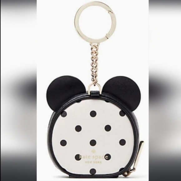 Kate Spade New York X Disney  Minnie Mouse Coin Purse Polka Dot Bow Bag - Picture 5 of 15